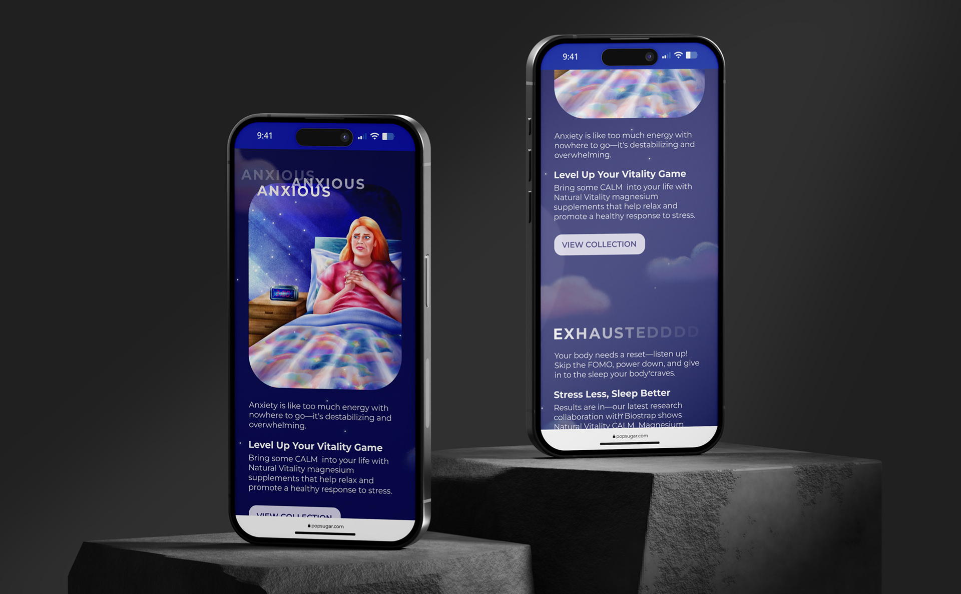 Website design on mobile screens.